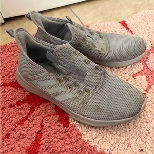 Adidas Light Gray Mesh Slip-Ons